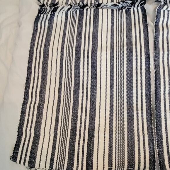 Sonoma Life + Styles Cotton Navy and White Striped Placemats Set of Four - Picture 4 of 8